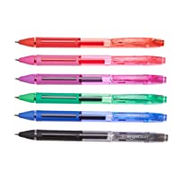 Amazon Basics - Bolígrafos de gel de punta media- 6 unidades- colores surtidos